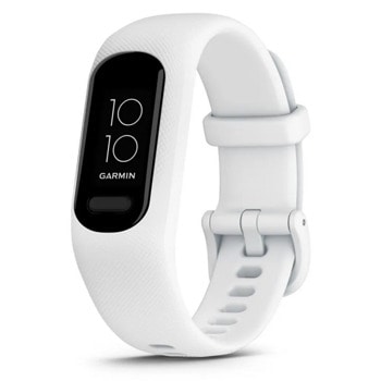 Смарт гривна Garmin vivosmart 5 White Small, 0.41" x 0.73" (1.05 x 1.85cm) OLED дисплей, до 7 дни време на работа, Bluetooth, пулсоксиметър, черна | JAR Computers Garmin vivosmart 5 White Small 010-02645-11