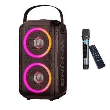 Тонколона W-King T9, 2.1, 80W RMS, Bluetooth, 3.5mm жак, USB, Type-C, слот за SD карта, черна, време на работа до 6-8 часа | JAR Computers Тонколона W-King T9 Black