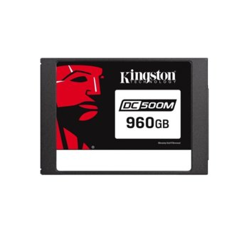 Памет SSD 960GB, Kingston DC500M, SATA 3.0 (6Gb/s), 2.5"(6.35 cm), скорост на четене 555 MB/s, скорост на запис 520MB/s | JAR Computers Kingston DC500M 960TB SATA 2.5