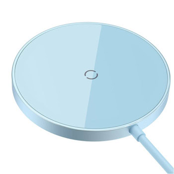 Безжично зарядно Baseus Simple Mini 3, от USB C(м) към безжично зареждане, 5V/2А, 15W, синьо | JAR Computers зарядно Baseus Simple Mini 3 синьо