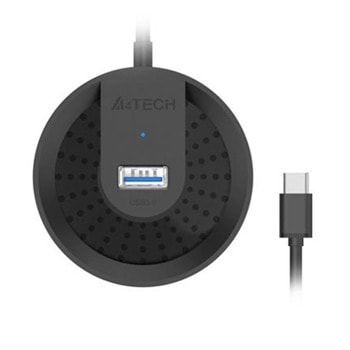 USB хъб A4Tech HUB-30C, 4 порта, от USB Type-C към 4x USB 3.0 Type-A, черен, micro-USB порт за зареждане | JAR Computers A4Tech HUB-30C
