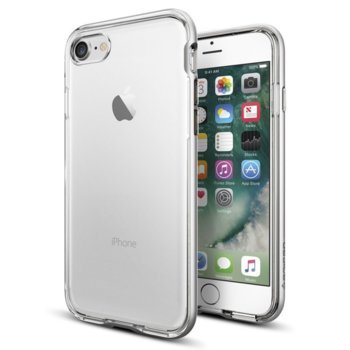 Калъф за Apple iPhone 8, хибриден, Spigen Neo Hybrid Crystal SGP-042CS20676, удароустойчив, прозрачен-сребрист image
