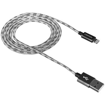 Кабел Canyon, USB A(м) към Lightning(м), 1m, сив image
