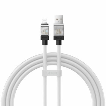 Кабел Baseus CoolPlay, от USB A(м) към Lightning(м), 1m, бял | JAR Computers кабел coolplay usb a to lightning m