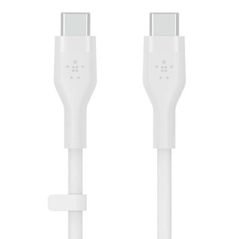 Кабел Belkin Boost Charge Flex (CAB009bt3MWH), от USB C(м) към USB C(м), 3m, 60W, бял | JAR Computers Belkin Boost Charge Flex CAB009bt3MWH