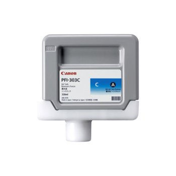 Касета CANON iPF810/iPF820 - Cyan - PFI-303C - P№ 2959B001 - заб.: 330ml | JAR Computers Касета CANON iPF810/iPF820 - Cyan - PFI-303C - P…