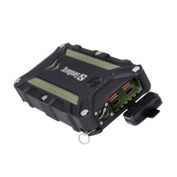 Външна батерия /power bank/ Sandberg Survivor Pro, 15600mAh, Micro USB(ж)/USB A(ж)/USB C(ж), фенерче, водоустойчива (IP68), черна | JAR Computers Sandberg Survivor Powerbank 15600 Pro