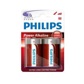Батерии алкални Рhilips Power LR20(D), 1.5V, 2 бр. | JAR Computers Батерии алкални Рhilips Power LR20(D), 1.5V, 2 бр.