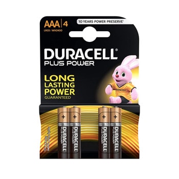 Батерии алкални Duracell DAAALR03MN24004, AAA, 2400mAh, 1.5V, 4 бр. в опаковка | JAR Computers Duracell AAA 1.5V 4бр. DAAALR03MN24004
