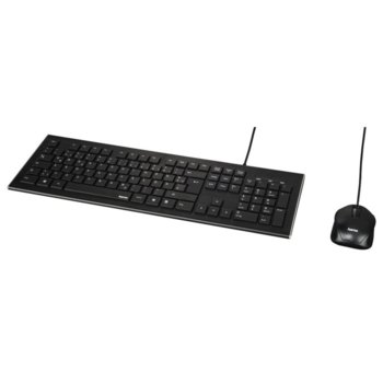 Комплект мишка и клавиатура Hama Cortino, оптична мишка (800 dpi), USB, черен image