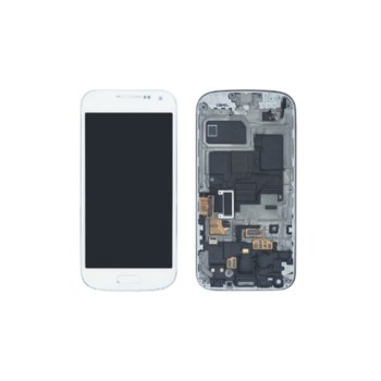 Samsung S4 mini, LCD with touch and frame, White