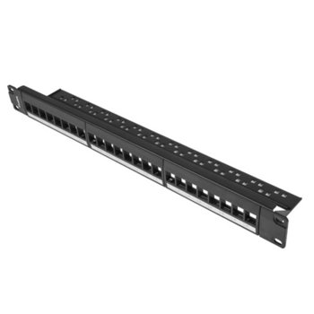Пач панел Lanberg PPKS-1024-S, 24x порта, 19", 1U, черен | JAR Computers Lanberg PPKS-1024-B