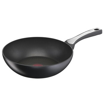 Уок тиган Tefal G2551972, 28 cm диаметър, незалепващо покритие, алуминий, температурен индикатор Thermo-Spot, черен | JAR Computers Tefal G2551972, Unlimited wok 28