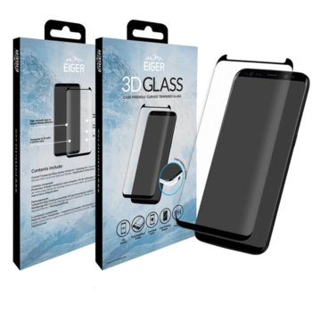 Протектор от закалено стъкло /Tempered Glass/, Eiger EGSP00112, за Samsung Galaxy S8,3D черна рамка image