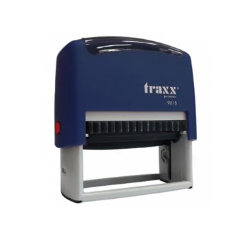 Автоматичен печат Traxx 9015 син правоъгълен