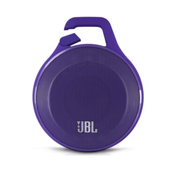 Тонколона JBL Clip, 1.0, 3.2W RMS, 3.5mm jack/Bluetooth, лилав, микрофон, до 5 часа работа | JAR Computers JBL Clip Purple Wireless Speaker