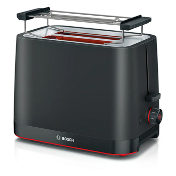 Тостер Bosch TAT3M123, безстепенен, таймер, 950W, черен | JAR Computers Тостер Bosch TAT3M123