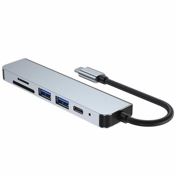 Tech-Protect USB-C Hub 6in1 v4 THP809GRY