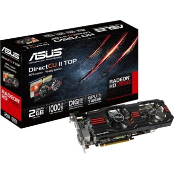 Видео карта AMD 7850, 2GB, Asus HD7850-DC2T-2GD5-V2, PCI-E 3.0, DDR5, 256bit, HDMI, 2x DVI, DisplayPort | JAR Computers AMD 7850