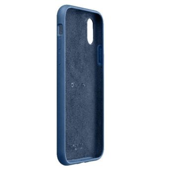 Калъф за Apple iPhone X, силикон и велур, Cellular Line Sensation, син | JAR Computers Луксозен калъф Sensation за iPhone X Blue