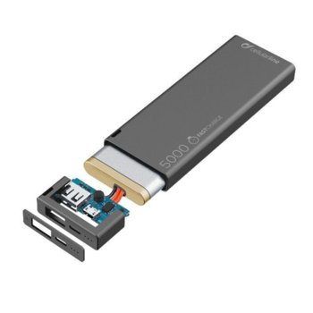 Външна батерия/power bank Cellular Line FreePower Slim, 5000 mAh, черна, 1x USB Type A, зарежда се бързо и ефективно | JAR Computers Cellular Line FreePower Slim