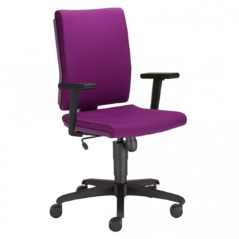 Работен стол Nowy Styl Madame, пластмасови подлакътници, газов амортисьор, коригиране на височината, лилав | JAR Computers СТОЛ MADAME BLACK РАБОТЕН ЛИЛАВ