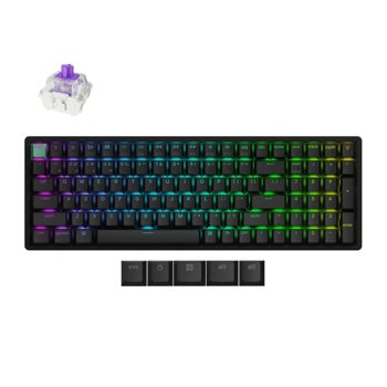 Клавиатура Keychron K4 HE Standard Version, жична/безжична, механична, Gateron Double-Rail Magnetic Nebula суичове, гейминг, RGB подсветка, черна, USB, Bluetooth | JAR Computers Keychron K4 HE Standard Version K4H-J1