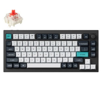 Клавиатура Keychron Q1 Max, жична/безжична, механична, Gateron Jupiter Red суич, гейминг, RGB подсветка, черна, Bluetooth, USB | JAR Computers Keychron Q1M-M1