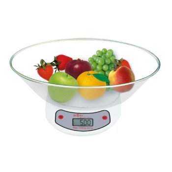 Кухненски кантар SAPIR SP 1651 C1, дигитален, до 5 кг, точност до 1гр, LCD дисплей, автоматично и ръчно изключване, прозрачен | JAR Computers Кухненска везна SAPIR SP 1651 C1