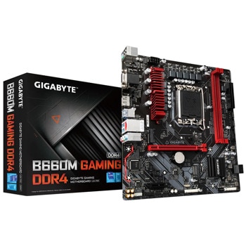 Дънна платка Gigabyte B660M GAMING DDR4, B660, LGA1700, DDR4, PCI-E 4.0 (DP&HDMI&VGA), 4x SATA 6Gb/s, 2x M.2, 1x USB Type-C | JAR Computers Gigabyte B660M GAMING DDR4