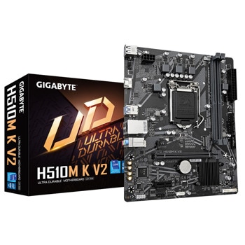 Дънна платка Gigabyte H510M K V2, H510, LGA 1200, DDR4, PCI-E 3.0 (HDMI), 1x M.2, 2x SATA 6Gb/s, 2x USB 3.2 Gen 1, Micro ATX | JAR Computers Дънна платка Gigabyte H510M K V2