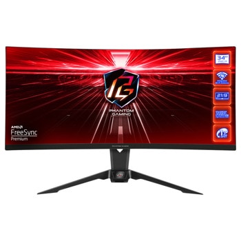 Монитор ASRock PG34WQ15R2B, 34" (86.36 cm) VA панел, 165Hz, Ultra HD, 1ms, 550 cd/m2, DisplayPort, HDMI | JAR Computers ASRock PG34WQ15R2B