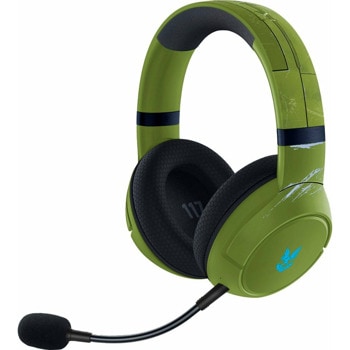 Слушалки Razer Kaira Pro Halo Infinite (RZ04-03470200-R3M1), безжични, микрофон, Bluetooth 5.0, до 20 часа време на работа, съвместими с PC и Xbox, 50mm драйвери, Razer Chroma RGB, зелени | JAR Computers Razer Kaira Pro Halo Infinite RZ04-03470200-R3M1
