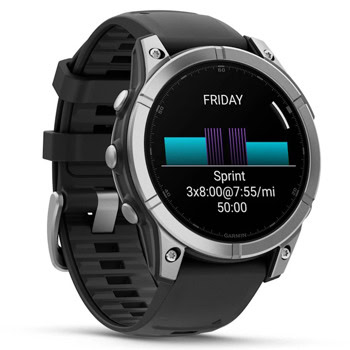 Garmin fenix E Stainless Steel Black Silicone