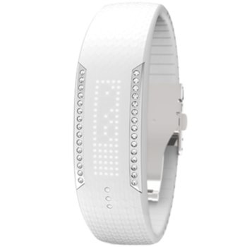 Смарт гривна Polar Loop2 Crystal, резистентна срещу наплискване с вода, Bluetooth Smart, синхронизация на данни с PC или Mac, декорирана с камъни Swarovski, бяла | JAR Computers Polar Loop2 Crystal