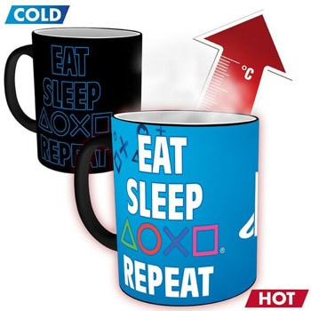 ABYstyle Playstation Mug Heat Change Eat Sleep Rep