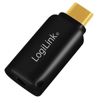 Преходник от USB Type C(м) към 3.5мм(ж), черен | JAR Computers LogiLink UA0356