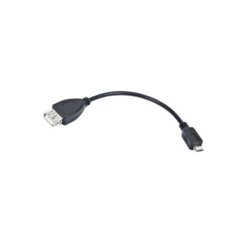 Кабел Lanberg, от USB micro-b(м) към USB-A(ж), 0.15m, черен, 50бр | JAR Computers Lanberg USB micro-b (m) - USB-A (f)