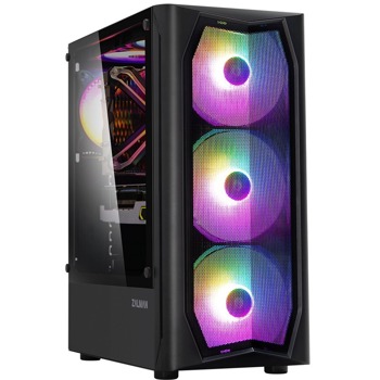 Кутия Zalman ZM-N4, ATX/Micro ATX/Mini-ITX, 1x USB 3.0, 2x USB 2.0, прозорец, черна, без захранване | JAR Computers Zalman ZM-N4