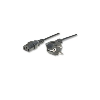 Захранващ кабел Manhattan 391399, от Schuko CEE 7(м) към IEC320(C13)(ж), 1.8m, черен | JAR Computers Manhattan Power Cable 391399