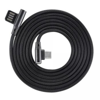 Кабел SBOX USB-C-90-B, от USB Type A 3.0(м) към USB Type C(м), 1.5m, ъглов, черен | JAR Computers SBOX USB-C-90-B