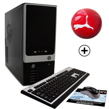 Настолен компютър PC Max "Шампион" +подарък футболна топка PUMA, шест-ядрен Phenom II X6 1055T 2.8GHz, 4GB DDR3 RAM, 1000GB HDD, DVDRW, GeForce GT240 1GB DDR3 (HDMI), SB7.1, Lan1000, клавиатура и мишка, 2г. гаранция | JAR Computers PC Max "Шампион" +подарък футболна топка PUMA
