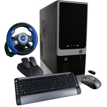 Настолен компютър PC Easy "Top Speed" +Подарък волан с педали Sweex GA300, AMD Athlon64x2 5600+ 2.9Ghz, 3GB RAM 640GB HDD DVDRW VGA GeForce 9400GT 1GB, SB5.1 Lan, безжична клавиатура & мишка SWEEX KB220US, 2г. гаранция | JAR Computers PC Easy "Top Speed" +Подарък волан с педали Swee…