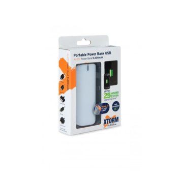 Външна батерия/power bank A-solar Xtorm AL270, 5200 mAh, USB изход за мобилни телефони, бяла | JAR Computers A-solar Xtorm AL270 бяла
