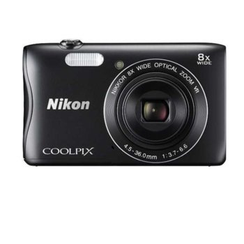 Nikon CoolPix S3700 (Black) + калъф + карта 8GB