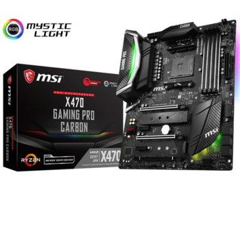 Дънна платка MSI X470 GAMING PRO CARBON, X470 Chipset, AM4, DDR4, PCI-E(HDMI, DP), Crossfire, SATA 6Gb/s, 2 x USB 3.1/6 x USB 2.0, Audio 8-Channel(7.1) HD Audio with Audio Boost, ATX | JAR Computers MSI X470 GAMING PRO CARBON