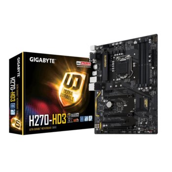 Дънна платка Gigabyte GA-H270-HD3, H270, LGA1151, DDR4, PCI-E (HDMI&DVI)(CF), 6x SATA 6Gb/s, 1x M.2 Socket, 4x USB 3.1 Gen 1, ATX | JAR Computers Gigabyte GA-H270-HD3