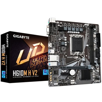 Дънна платка Gigabyte H610M H V2, H610, LGA1700, DDR5, PCI-E 4.0 (HDMI&VGA), 4x SATA 6Gb/s, 1x M.2, 2x USB 3.2 Gen 1, Micro ATX | JAR Computers Gigabyte H610M H V2 DDR5