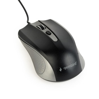 Мишка Gembird MUS-4B-01-GB, оптична (1200 dpi), USB, сиво/черно image