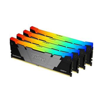 Памет 32GB (4x8GB) DDR4 3600MT/s, Kingston FURY Renegade RGB, KF436C16RB2AK4/32, 1.35V | JAR Computers Kingston FURY Renegade RGB 4x8GB DDR4 3600MHz